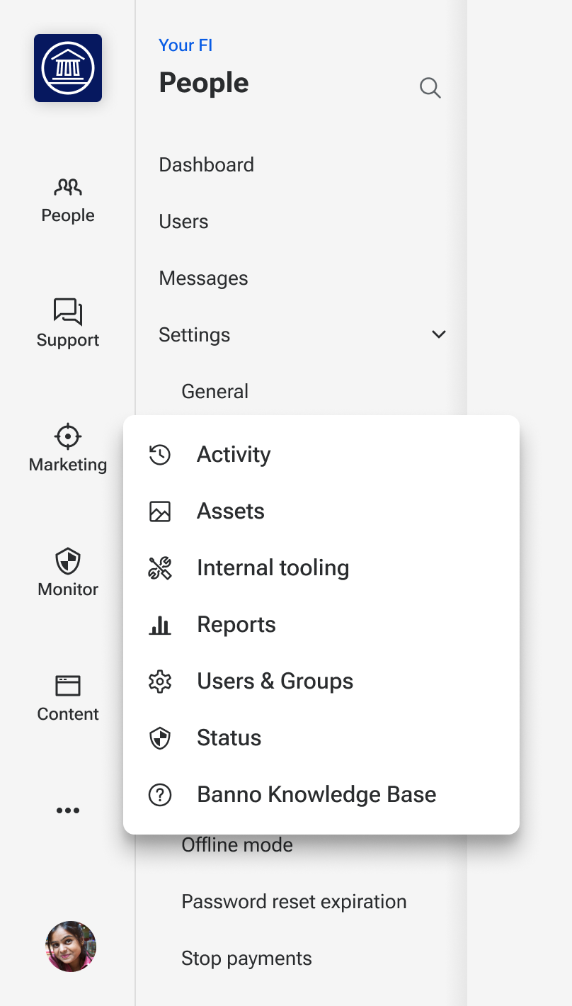 Users and Groups Menu