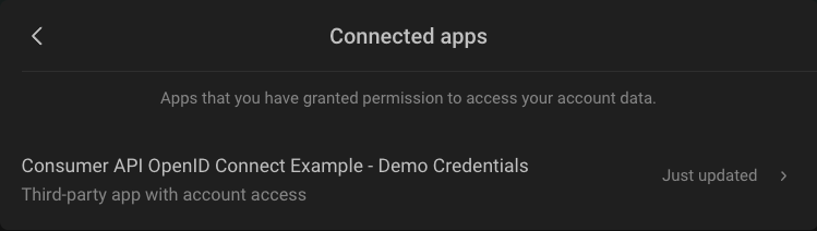 Connected Apps List